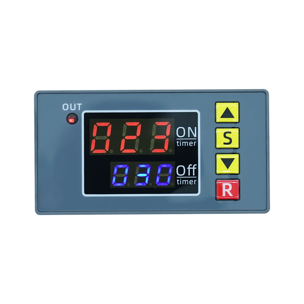 DC 12V 24V AC 110V 220V T3231 Cycle Time Timer Delay Relay LED Dual Digital Display Timing Control Switch Adjustable Delay Time