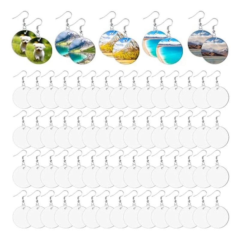 DIY Earring Craft Set: 210Pcs With Double-Sided Sublimation Blanks, Heat Transfer Hooks, And Jump Rings