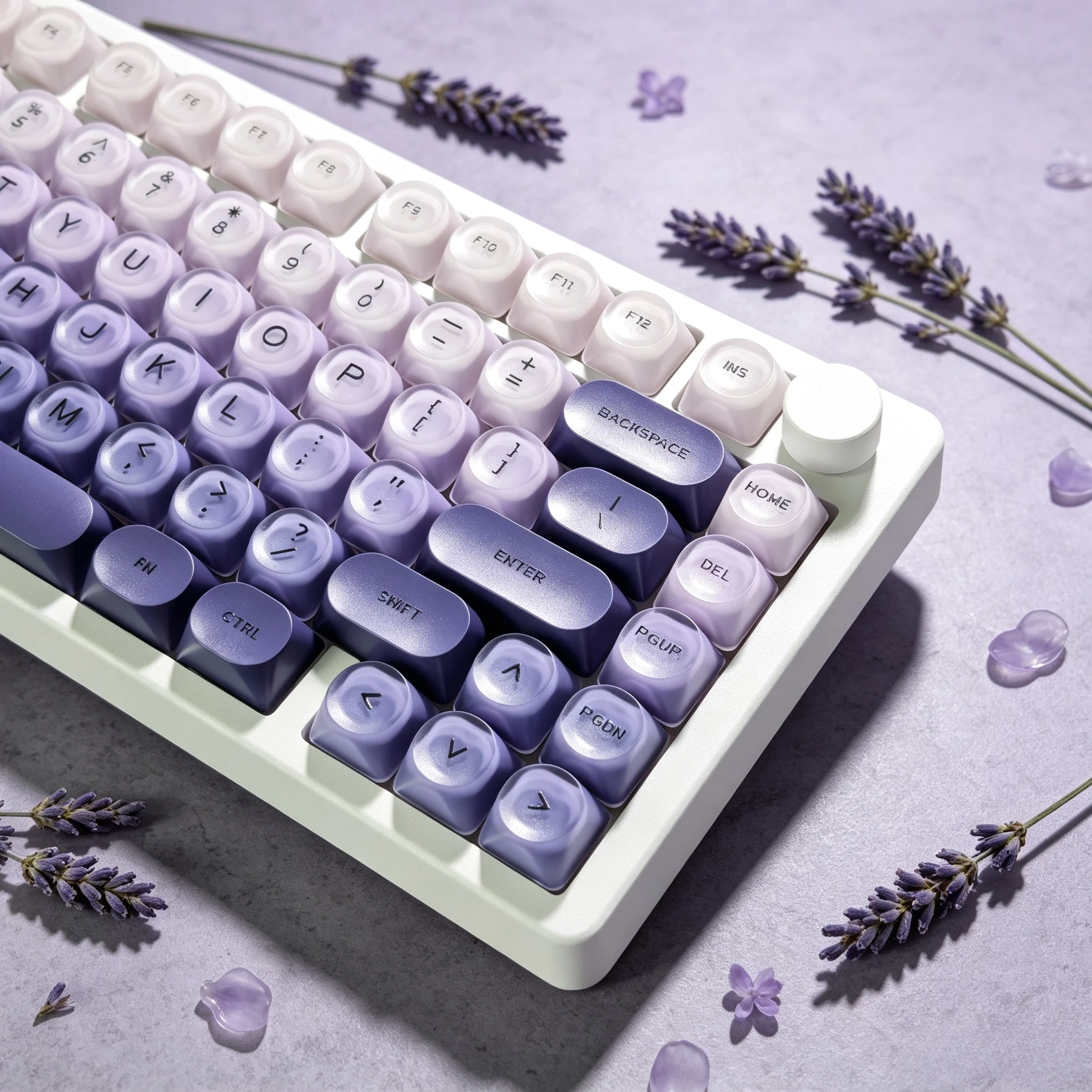 Gradient Purple Black Pink Crystal Keycaps Custom DIY for Gaming Mechanical Keyboard PBT Key Caps Set for Keyboard 68 70 80 90 view 5