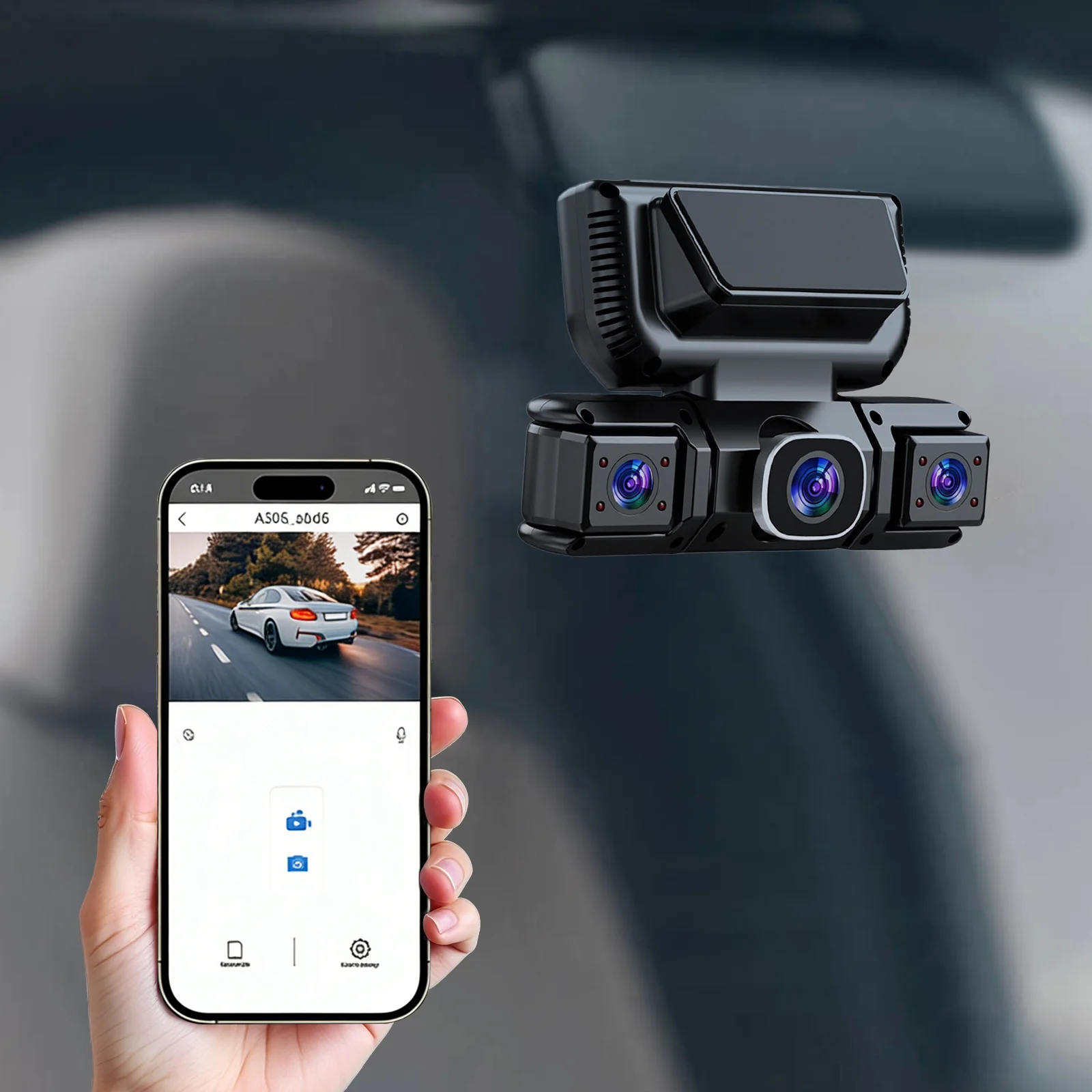 4 Channel Car Dash Camera 1080P Front and Rear Inside Left Right Driving Video Recorder Car Dashboard Camera Recorder for Cars