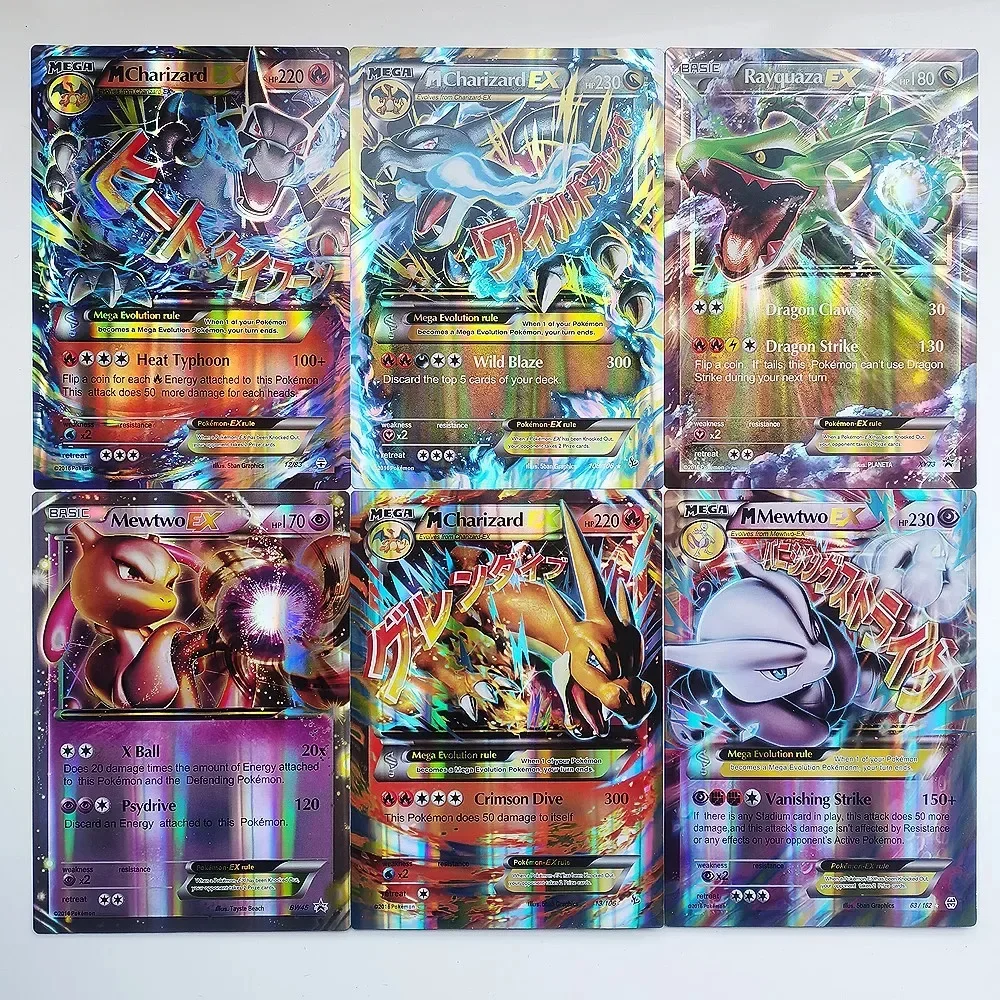 NEW Oversized Pokemon Cards 30Pcs Jumbo Letters Cards Vmax Vstar GX Arceus Pikachu Charizard Super Shiny Rare Card Birthday Gift