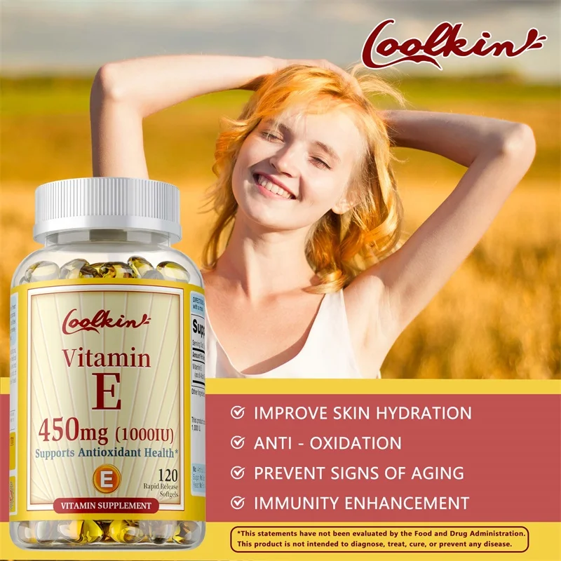 Vitamin E Capsules 450mg - Anti-oxidation, Anti-aging, Improve Skin Condition, Enhance The Immune System, Easy To Absorb