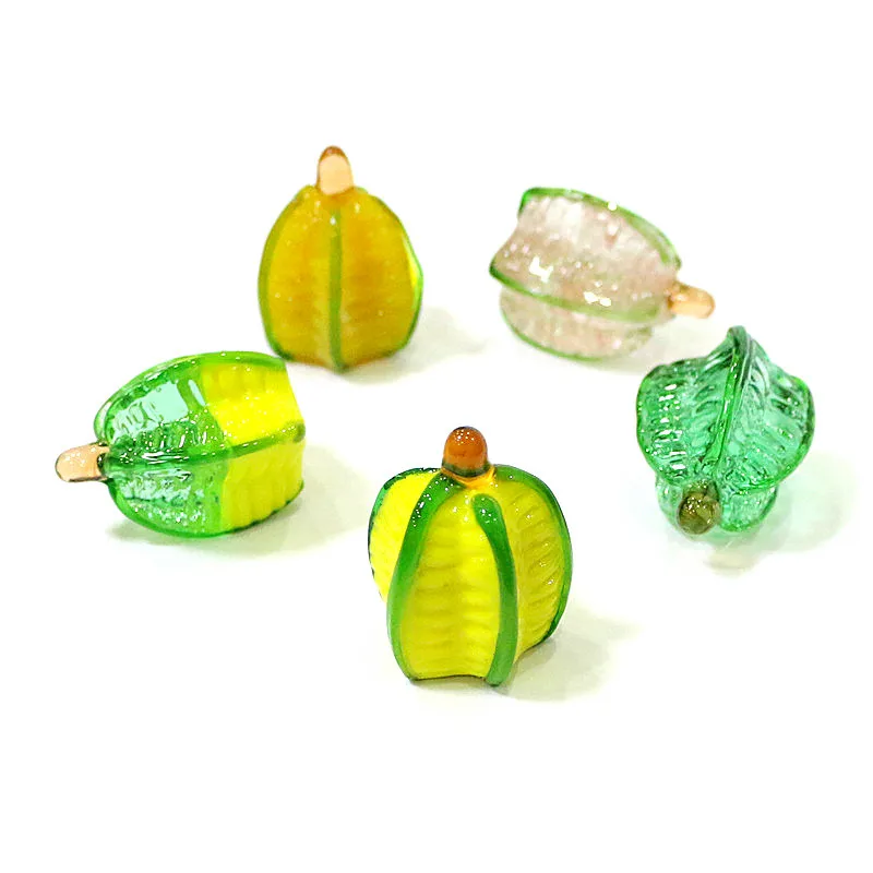 

Colorful Murano Glass Carambola Ornament Simulation Lovely Star Fruit Mini Statue Home Living Room Desktop Decoration Collection