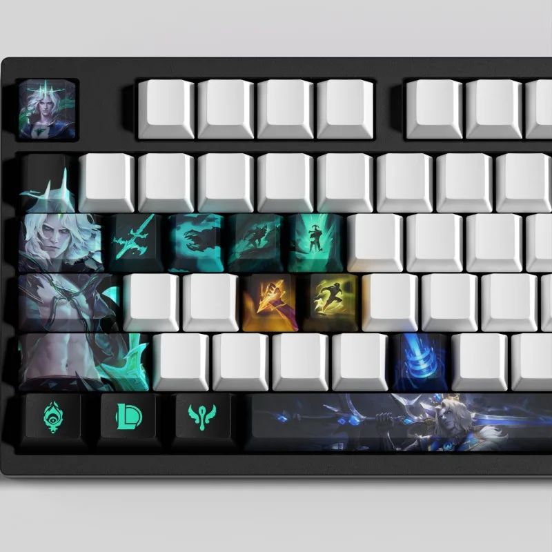 Viego Theme Keycaps Cartoon Anime Gaming Keycaps Set For Mechanical Keyboard 12/14/30 Keys Mini Set Keyboards Accessories