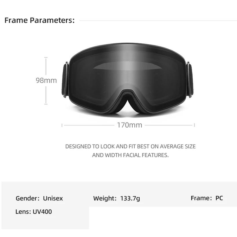 Brand New Double Layer Anti Fog Ski Goggles Snow Snowboard Mask Snowmobile Glasses