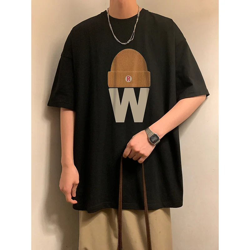 New Summer and Spring Hot Sell Teenager Fashion letter printed O-neck T-shirt Casual Daily Half Sleeve Loose T-shirt for Men