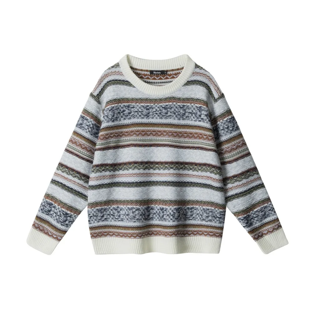 

Striped Color Block Loose Retro Vintage Sweaters Designer Knitted Winter Clothes Pullovers Tops for Women Girls Streetwear