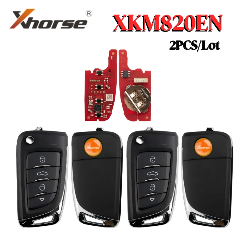 XHORSE XKM820EN 2PCS/Lot M8 Flip Style 2nd Generation for XKM800EN Wired Remote Key 4 Buttons for VVDI Tools