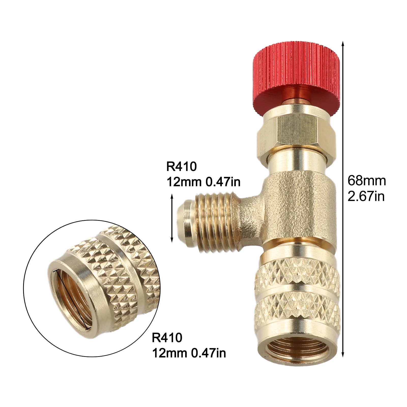 Refrigeration Charge Tool As Shown In The Figure R410A R22 Adapter Robust Copper Construction Adjustable Safety Valve