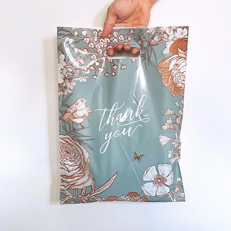 Thank You Gift Bags with Handle Birthday Wedding Store Small Business Home Jewelry Clothing Storage Packaging Bag 10pcs