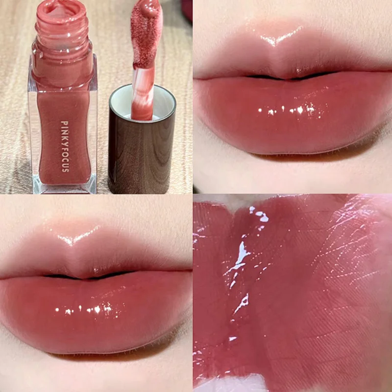 Mirror Water Lip Glaze Waterproof Moisturizing Sexy Red Tint Lipstick Makeup Lasting Non-stick Cup Lip Gloss Cosmetics