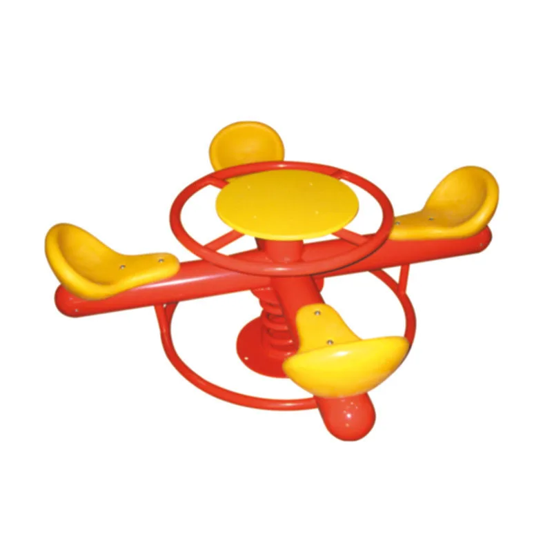 Swivel Chair Kindergarten Outdoor Children's Plastic Spring Rocking Rider Animals Three Four Seat Merry Go Round Wholesalepromot