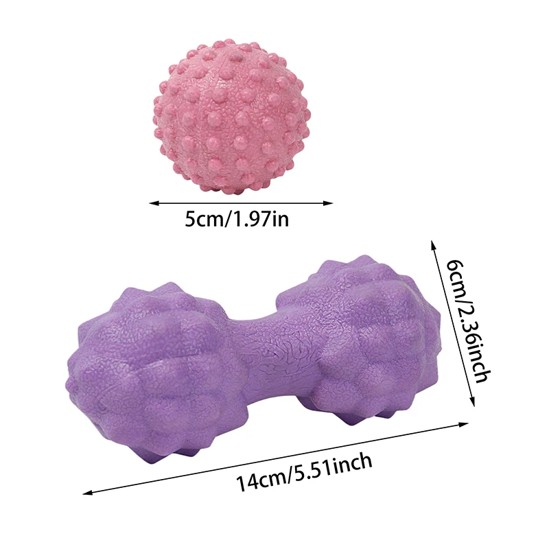 ลูกกลิ้งนวดเท้าถั่วลิสง Double Lacrosse Spiky Ball Myofascial ลูก Plantar Fasciitis Mobility กลับเท้าบรรเทาอาการปวด