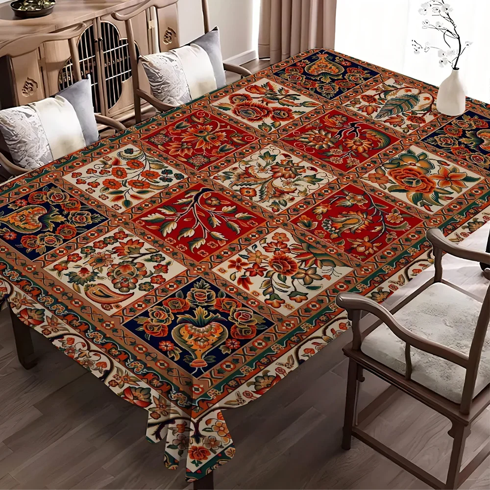 Boho Persian Table Cloth Waterproof And Oil-proof Tablecloth Bedside Table Dustproof Decorative Cloth Living Coffee Tableclot