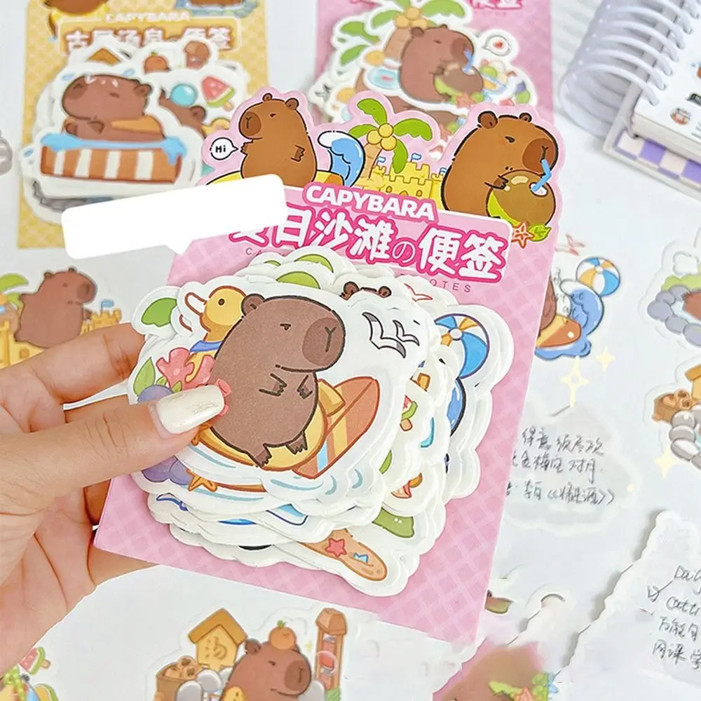 100 Pcs/Bag Cartoon Capybara Stickers Writable Cute Animal Kids Toys Sticker Aesthetic DIY Craft Decoration Sticker Suitcase