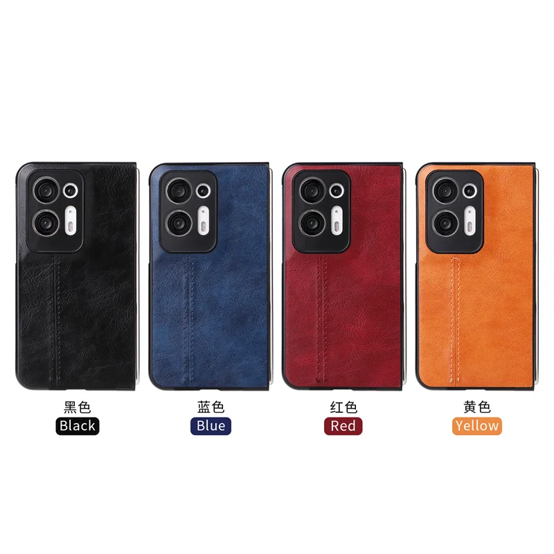 Funda de piel de becerro antideslizante para OPPO Find N2, carcasa trasera de cuero PU con cordón para OPPO Find N2 n2 oppo n2, funda de teléfono