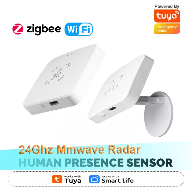 Tuya Zigbee/WiFi Sensore di presenza umana intelligente 24Ghz MmWave Rilevamento radar Luminanza/Rilevamento distanza Supporto Assistente domestico