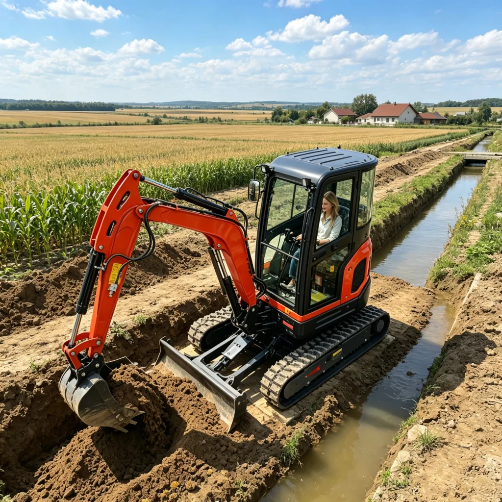 Flexible Operating Small Crawler Digger Customized Working Depth Hydraulic Excavator With Complete Auxiliary Accessories