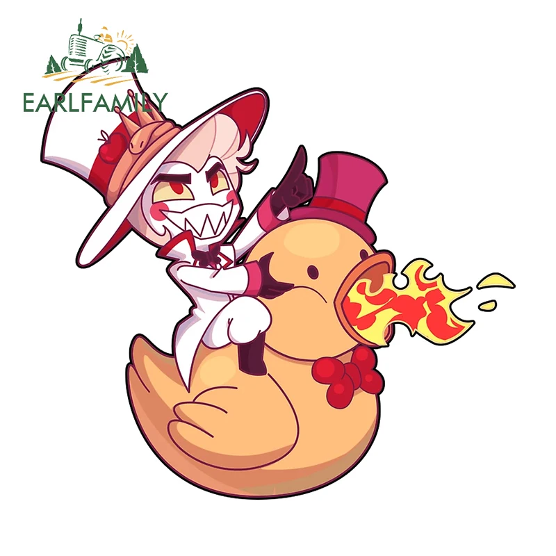 

EARLFAMILY 13 см x 12,2 см Q-version Lucifer Morningstar Автомобильная наклейка креативная наклейка для езды на кружевной утке забавная фотография