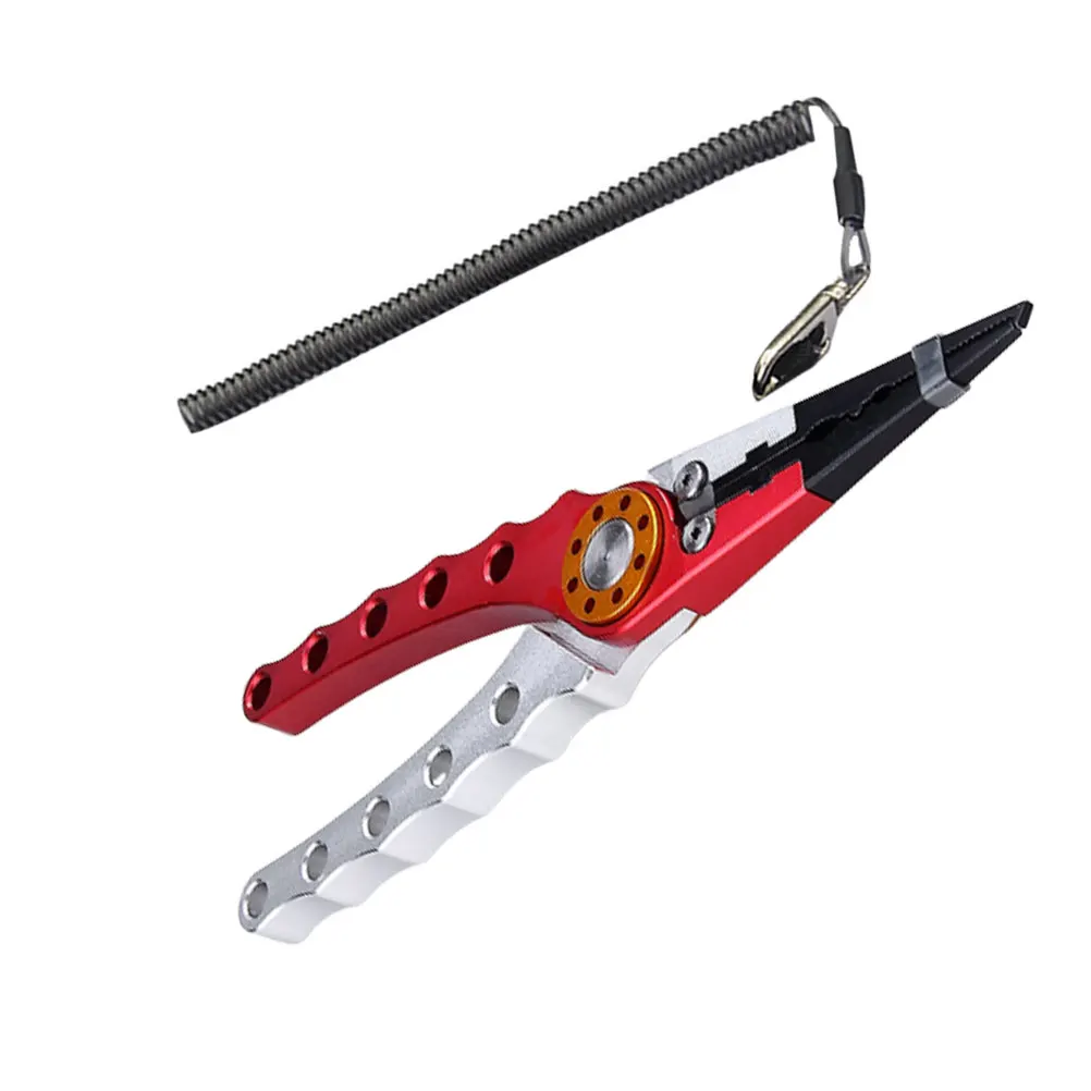 

Multifunctional Fishing Plier Line Scissor Lure Clamp Replacing Hooks Easy Storage Nylon Pouch Non Slip Handles Fixed