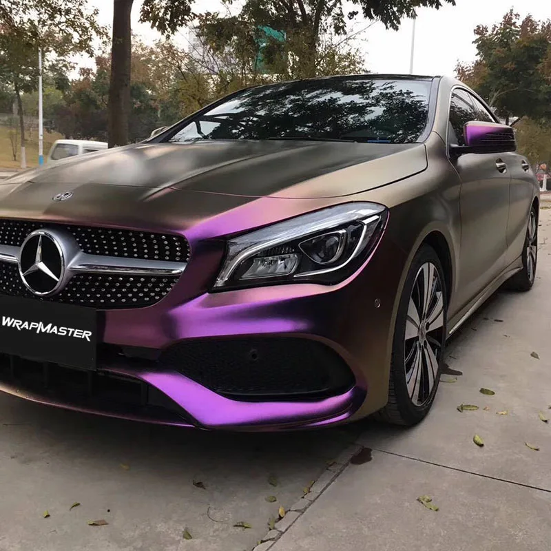 Premium PET Car Body Film Diamond Red Copper Auto Vinyl Stretchable Wrap Removable Easy Install Bubble-Free for Vehicle