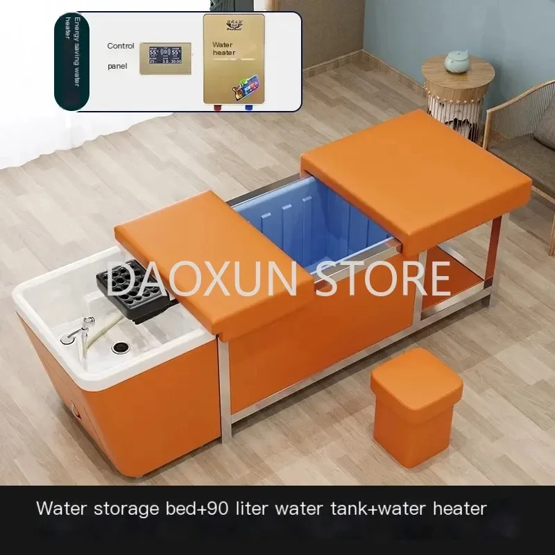 

Head Spa Hair Washing Bed Luxury Makeup Lounge Fumigation Water Tank Shampoo Chair Salon Lettino Massaggio Furniture MQ50SC