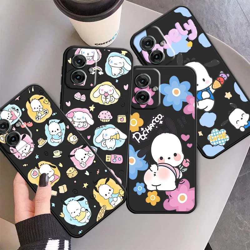 

Sanrio Pochacco Pompompurin Phone Case For Motorola G85 Edge 50 G24 G35 G14 G04 40 G72 G34 G31 G Stylus G54 G13 G32 5G Black