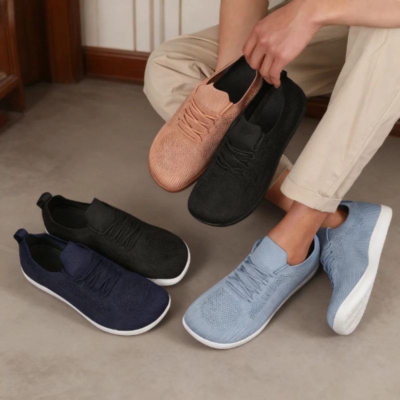 Men Wide Barefoot Shoes Anti Slip Minimalist Lightweight Breathable Walking Shoes Fashionable Round Toe Cross Training Sneakers image 4