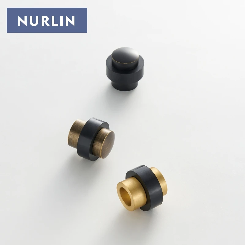 Nurlin Brass Door Stop Antique Bronze Gold Black Optional Freestanding  Heavy Duty Floor Mount Bumper Door Holder Catch