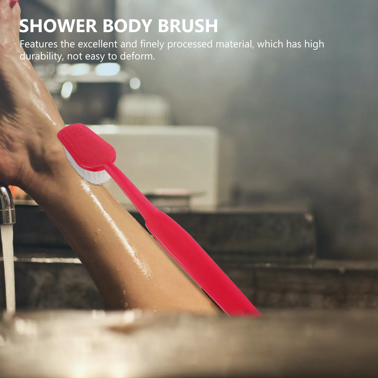 

Ergonomic Shower Brush Body Scrubber for Back Exfoliation Deep Cleansing Bath Tool Flexible Bristles Non-Shedding Hanging Design