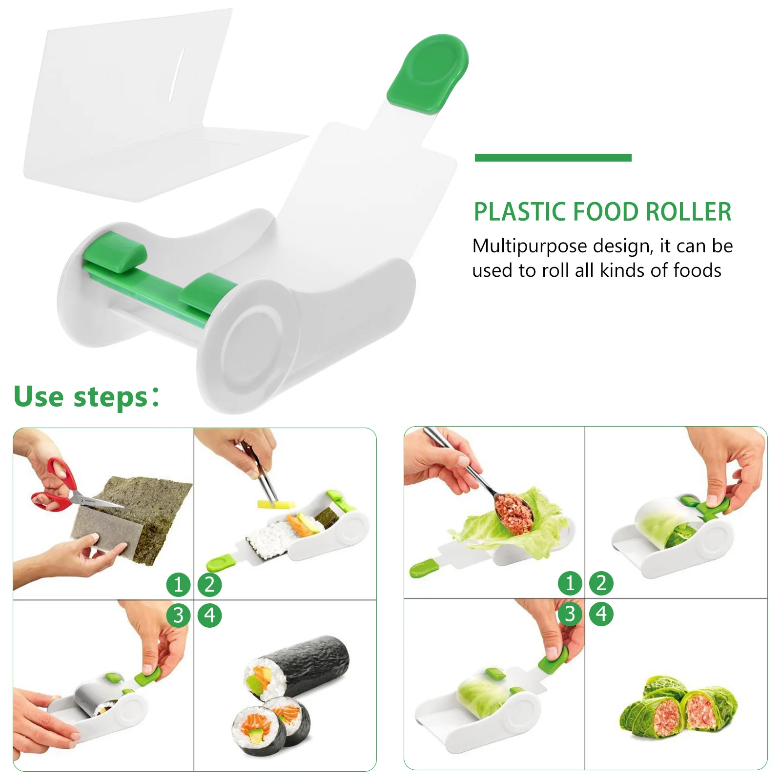 

1Pcs Sushi Roller Plastic Food Roller Multipurpose Kitchen Tool for Rolling Vegetables Meat Grape Leaves Easy to Use Nonslip