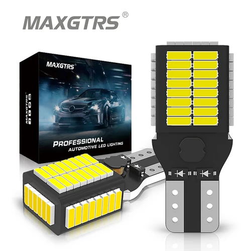 2x bombillas LED para automóvil T15 W16W 921 4014 SMD 54 Chips CANBUS sin Error para luz LED de respaldo para coche lámpara de marcha atrás de señal de giro automática blanca