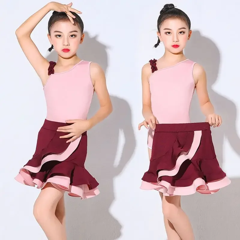 

Летнее платье для девочек для латиноамериканских танцев, профессиональные костюмы для бальных танцев, одежда для соревнований и тренировок