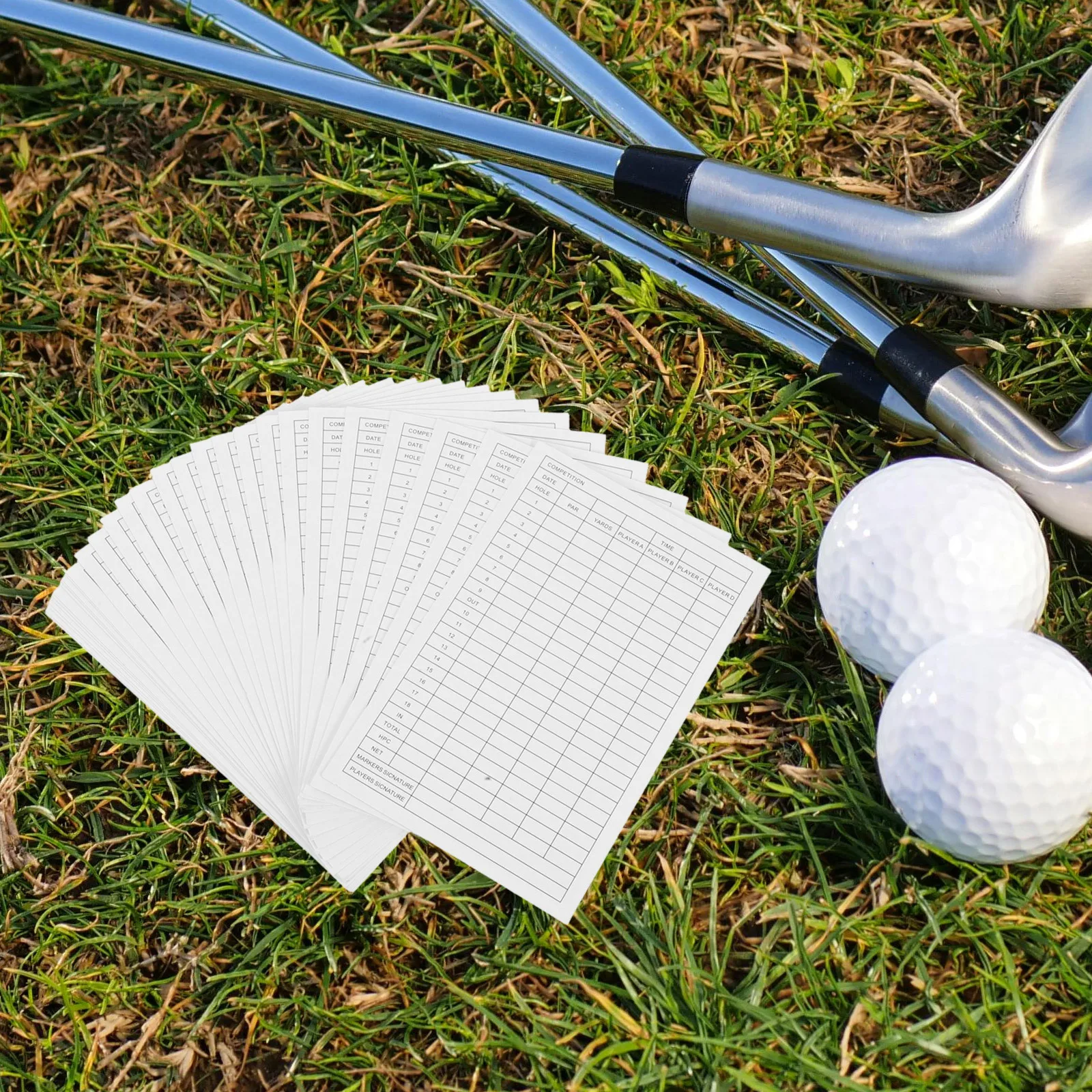 

30Pcs Compact Golf Scorecards Premium Coated Paper Convenient Pocket Size Score Record Tools for Match Play Tracking