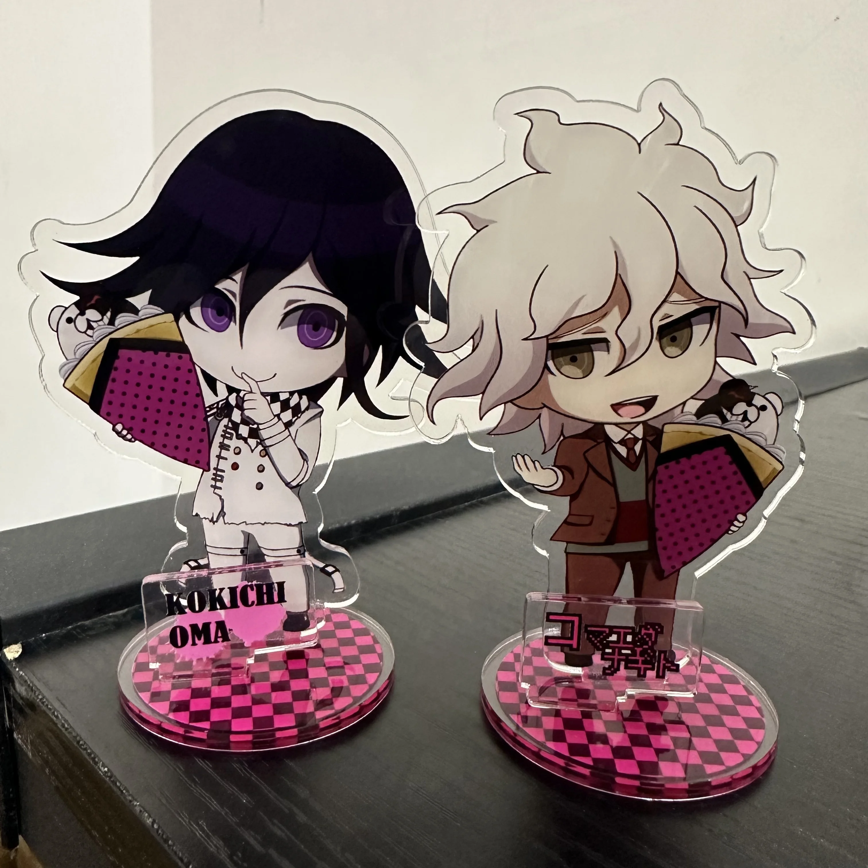 10CM Anime Danganronpa Figures Nagito Komaeda Kokichi Oma Cosplay Acrylic Stand Model Plate Desk Decor Standing Sign Toys 