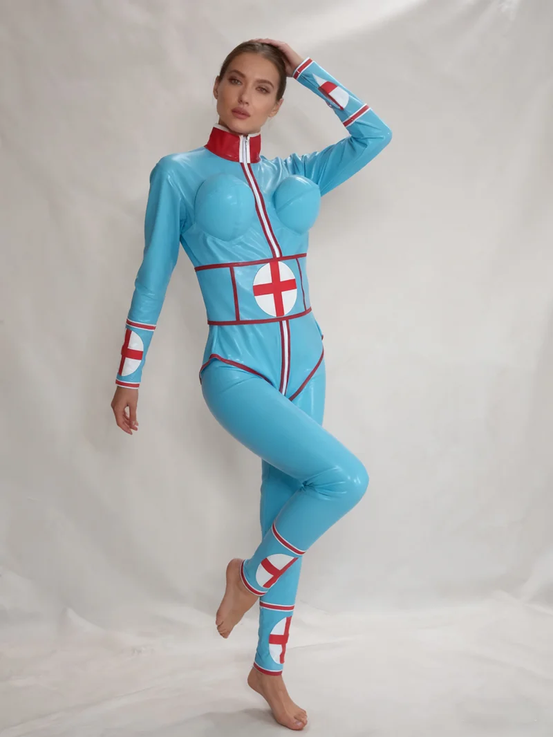 

Модный латексный резиновый гоночный костюм, костюм для вечеринок, клубов, облегающая одежда на Хэллоуин, сексуальный наряд для мужчин и женщин