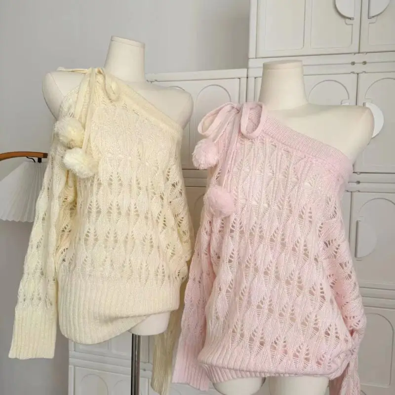 

Autumn Winter Woman Japanese Fashion Cute Core Sweet 2000s Sweater Elegant Oversize Knitwears Designer Aesthetic Chic Coquette