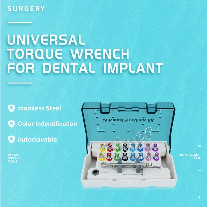 Universal Prosthetic Kit short long 16 pcs Universal torque wrench for den tal impla nt