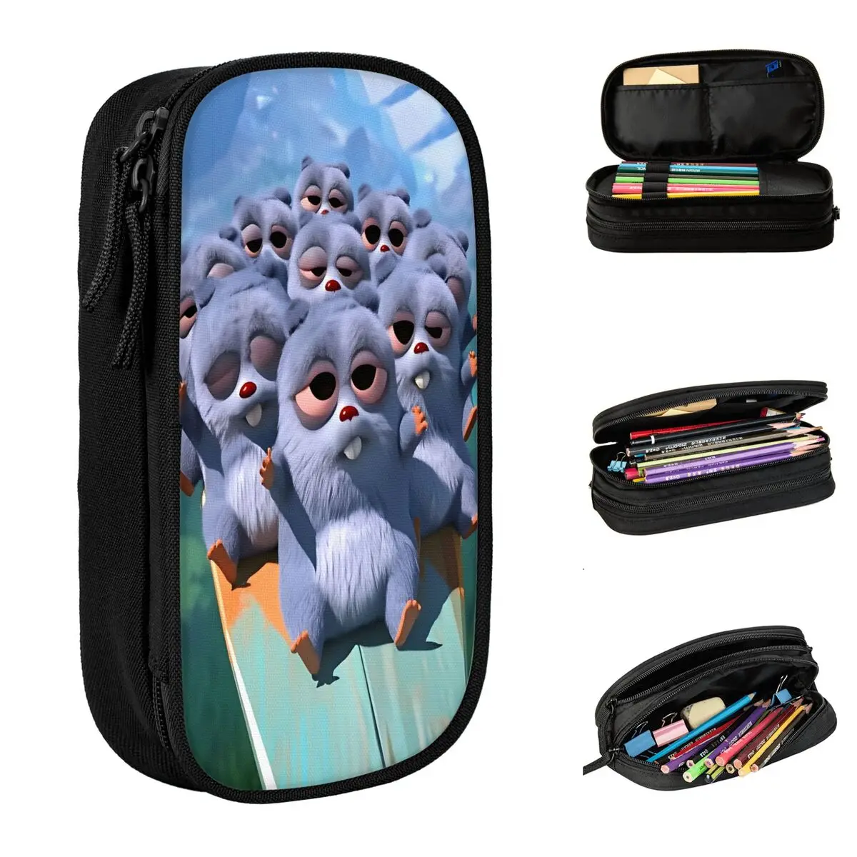 

Модный пенал GRIZZY AND THE LEMMINGS, анимационный пенал с медведем, ручка для студенческих сумок, школьные принадлежности, подарки, канцелярские принадлежности