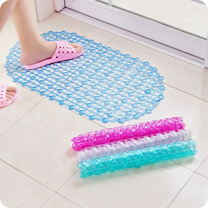 Transparent Non-Slip Shower Mat with Soft Massage, Bathroom Floor