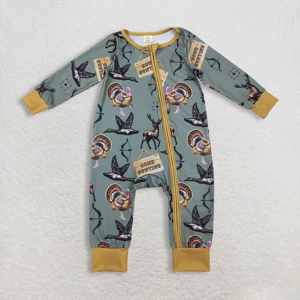 

Baby Infant Boys Bamboo Zip Rompers Hunting Deers Ducks Theme Soft Comfortable Clothing for Babies