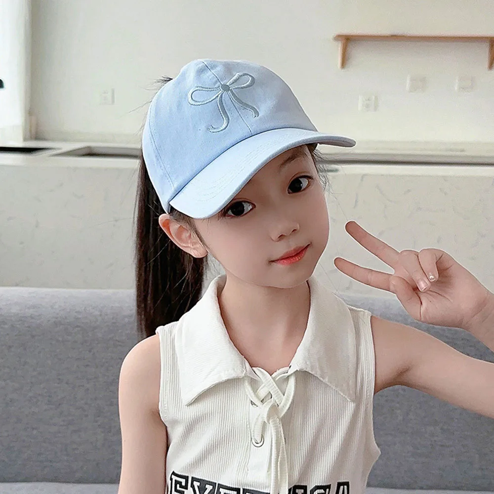 Summer Children Cute Fashion Ponytail Cap Summer Sun Visor Hats Girls Out Sunshade Empty Top Breathable Baseball Cap