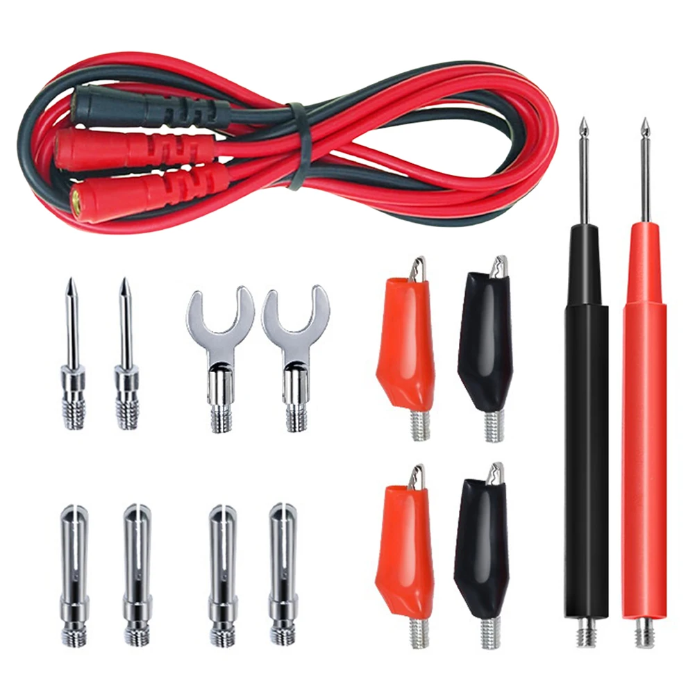 16 in 1 Multimeter Test Leads Kit with Alligator Clips Replacement Test Wire Set 1000V 10A CAT III Digital Multimeter Needle Tip