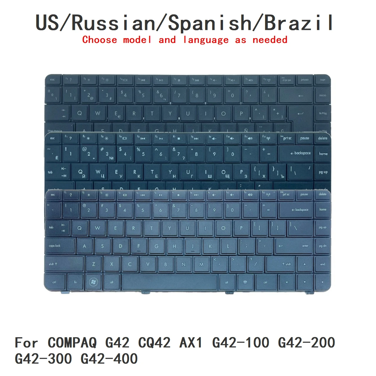 New US Russian Spanish Brazil Language  Keyboard For HP COMPAQ G42 CQ42 AX1 G42-100 G42-200 G42-300 G42-400