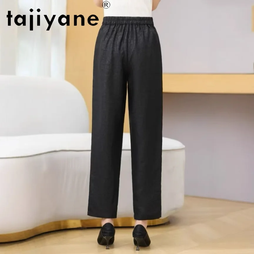 TAJIYANE 100% Real Mulberry Silk Pants Women Xiangyun Sha Casual Baggy Trousers Summer Wide Leg Pants 2026 Woman Clothes штаны