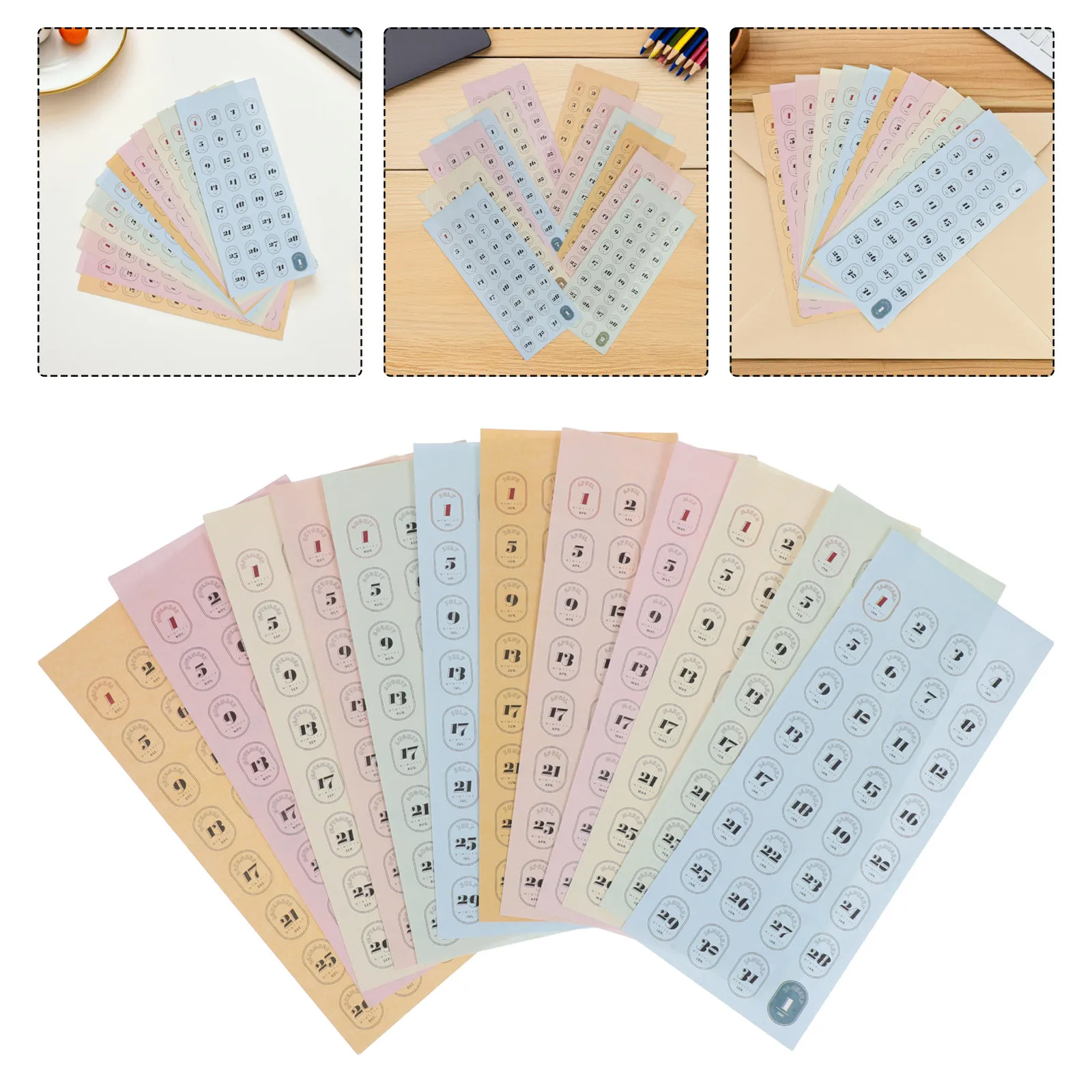 

Набор из 12 листов наклеек с датами и номерами в винтажном стиле для планирования, ведения дневника, отслеживания ежедневного расписания, материалов для скрапбукинга