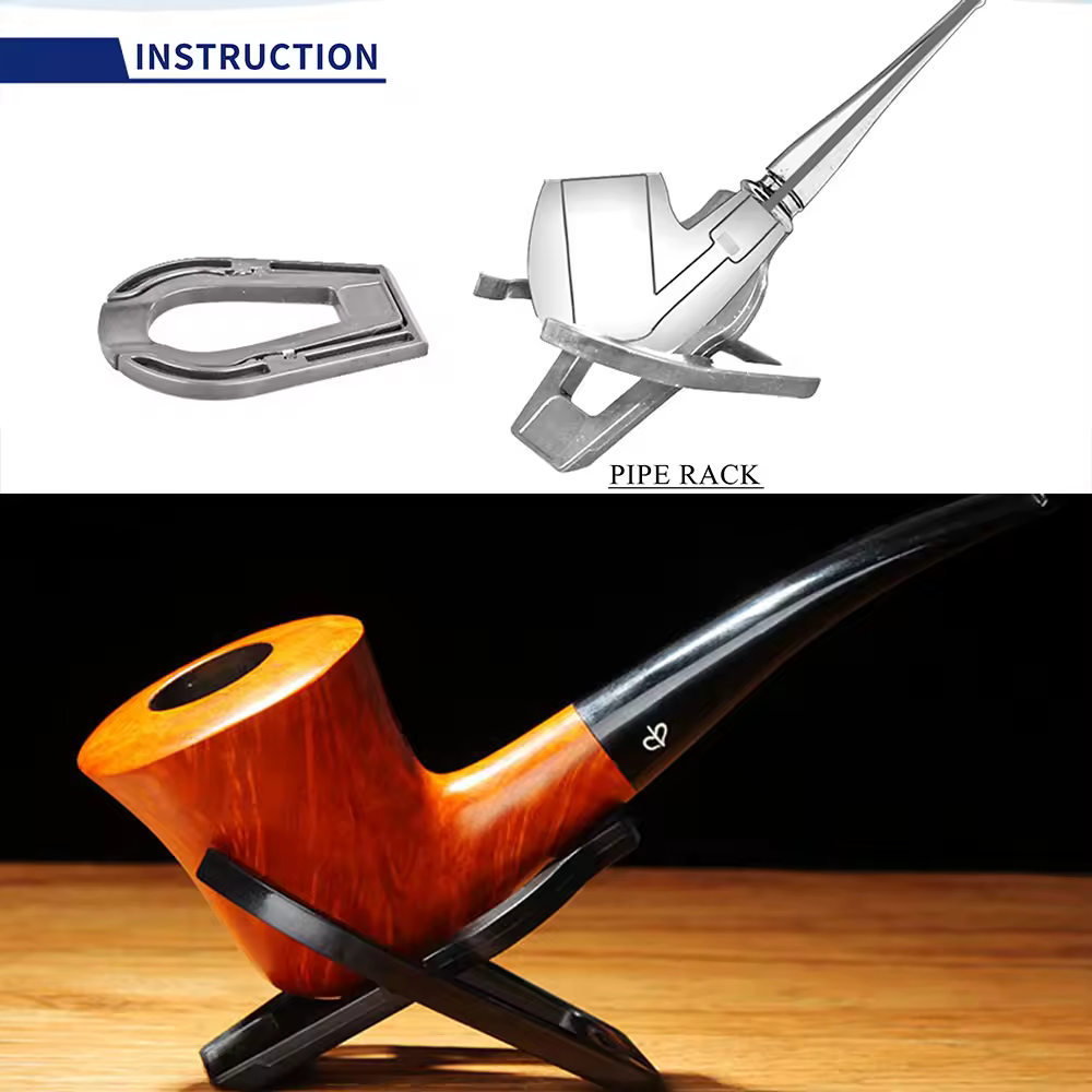 1pcs Plastic Smoking Pipe Holder Rack  portable Foldable Tobacco Pipe Display Stand  Smoking Accessories Tool  black Or Brown