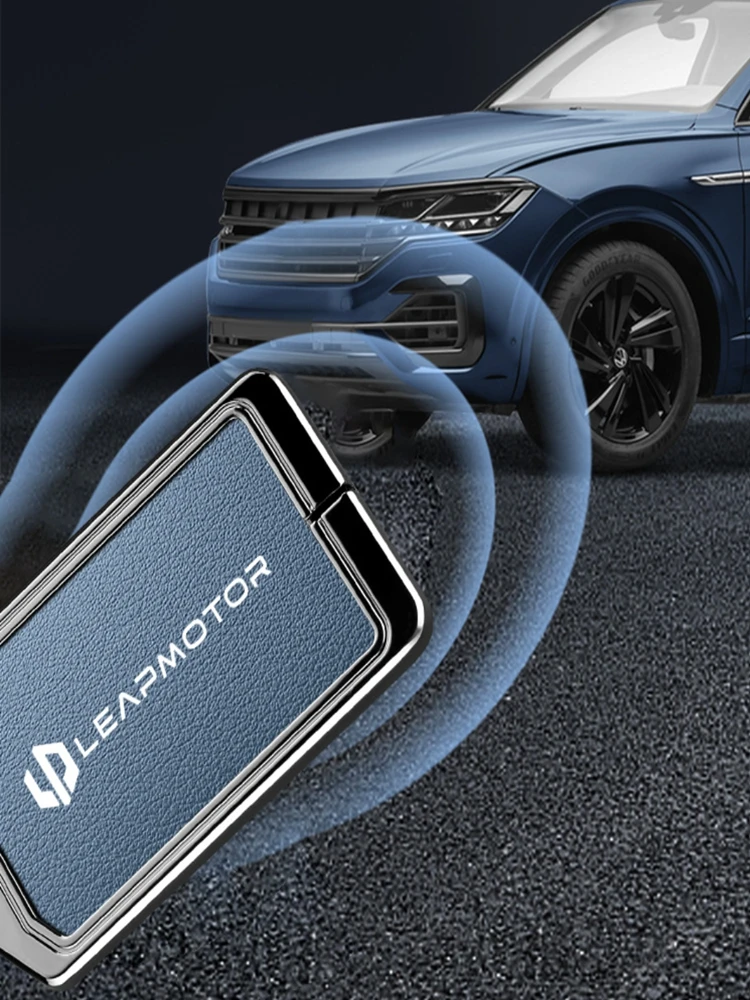 Auto Zink-legierung Leder NFC Karte Fernbedienung Schlüssel Abdeckung Fall Für Leapmotor C10 C11 C16 Schutz Halter Shell Auto Schlüsselbund Zubehör – Detail 4
