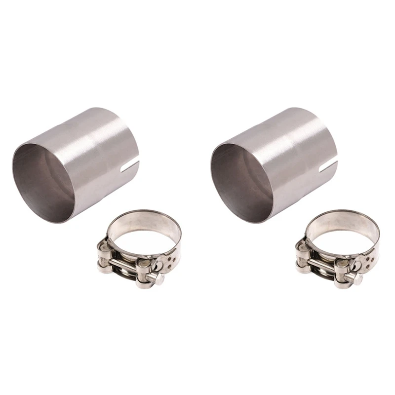 2Pcs 51Mm To 54Mm Motorcycle Exhaust Pipe Diameter Converter Motorcycle Stainless Steel Reducer Adapters Accessories