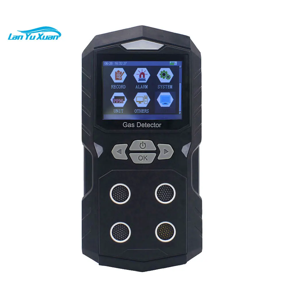 Portable CO H2S O2 Ex 4 gas detector Carbon monoxide, oxygen, hydrogen sulfide,Multi-gas concentration detector with certificate